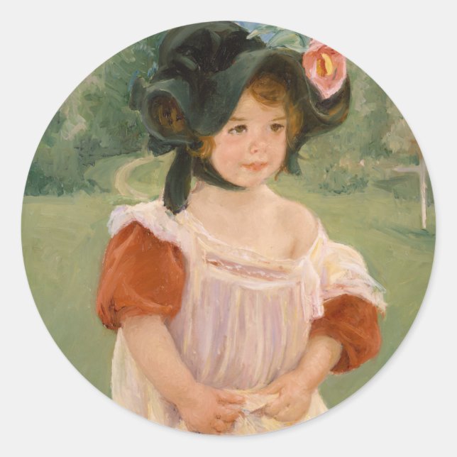 Childhood in a garden - Mary Cassatt Classic Round Sticker (Front)