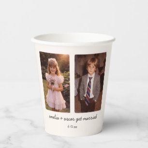 Childhood Photo Wedding Reception Cocktail Party Paper Cups