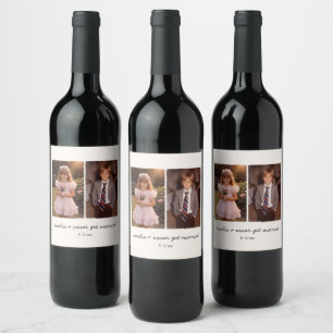 Childhood Photo Wedding Reception Cocktail Party Wine Label