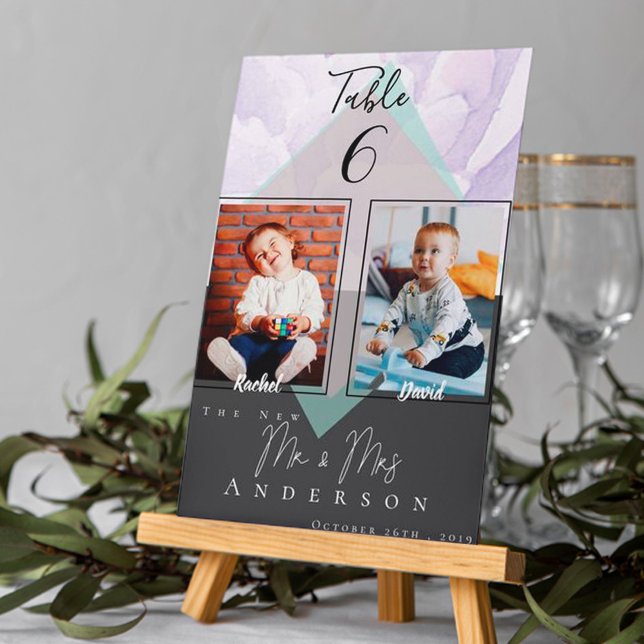 Childhood Photos Bride Groom Wedding Table Number (Creator Uploaded)