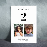 Childhood Pictures Photos Table Number 2 Wedding<br><div class="desc">Decorate your wedding table with this number card,  featuring bride and groom's childhood pictures and custom text of your choice. Easily add your own details by clicking on the "personalise" option.</div>