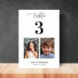 Childhood Pictures Photos Table Number 3 Wedding<br><div class="desc">Decorate your wedding table with this number card, featuring bride and groom's childhood pictures and custom text of your choice. Easily add your own details by clicking on the "personalise" option. 🌸 PLEASE NOTE: The size of this card is 3.5" x 5". If you’d like a larger size, please contact...</div>