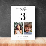 Childhood Pictures Photos Table Number 3 Wedding<br><div class="desc">Decorate your wedding table with this number card,  featuring bride and groom's childhood pictures and custom text of your choice. Easily add your own details by clicking on the "personalise" option.</div>