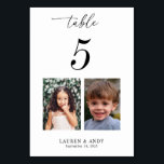 Childhood Pictures Photos Table Number 5 Wedding<br><div class="desc">Decorate your wedding table with this number card,  featuring bride and groom's childhood pictures and custom text of your choice. Easily add your own details by clicking on the "personalise" option.</div>