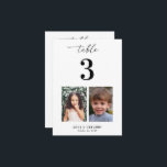 Childhood Pictures Table Number Wedding Card Sign<br><div class="desc">Decorate your wedding table with this number card, featuring bride and groom's childhood pictures and custom text of your choice. Easily add your own details by clicking on the "personalise" option. 🌸 PLEASE NOTE: The size of this card is 3.5" x 5". If you’d like a larger size, please contact...</div>