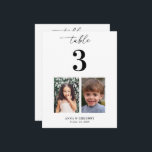 Childhood Pictures Table Number Wedding Card Sign<br><div class="desc">Decorate your wedding table with this number card,  featuring bride and groom's childhood pictures and custom text of your choice. Easily add your own details by clicking on the "personalise" option.</div>