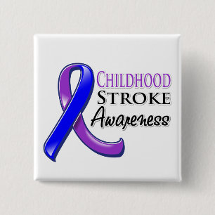Childhood Stroke Awareness Ribbon 15 Cm Square Badge