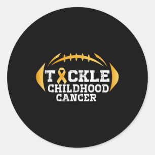 Childhood Tackle Football Childhood Cancer Awarene Classic Round Sticker