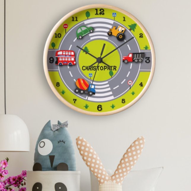 Childhood Wonders. Road Traffic, Cars and Signs Large Clock (Creator Uploaded)