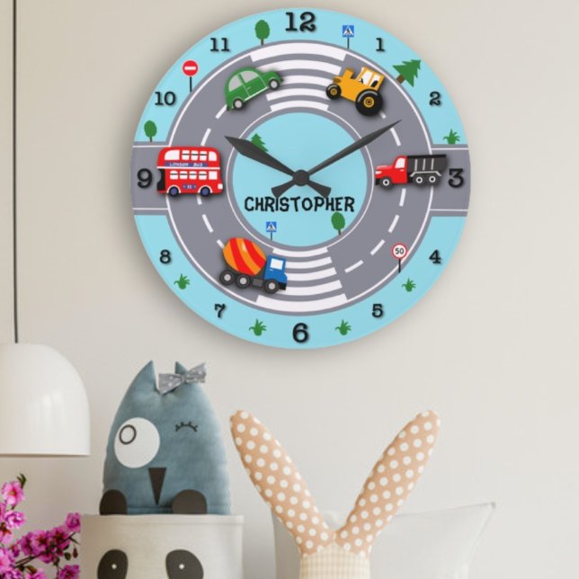 Childhood Wonders. Road Traffic, Cars and Signs Large Clock (Creator Uploaded)