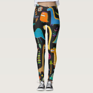 Childish Dinosaurs: Fun Seamless Pattern Leggings