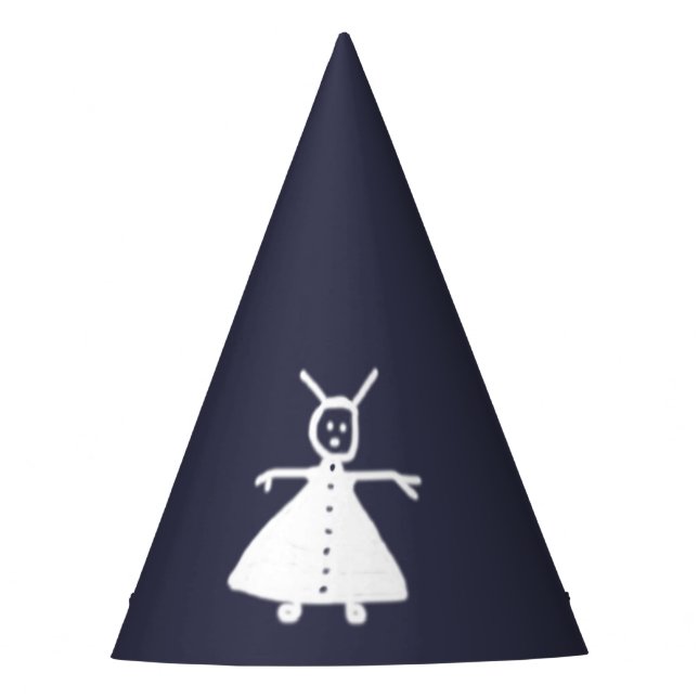 Childish Drawing Alien on any Colour Party Hat (Front)