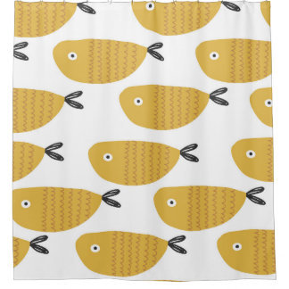 Childish Pattern, Funny Fishes. Shower Curtain