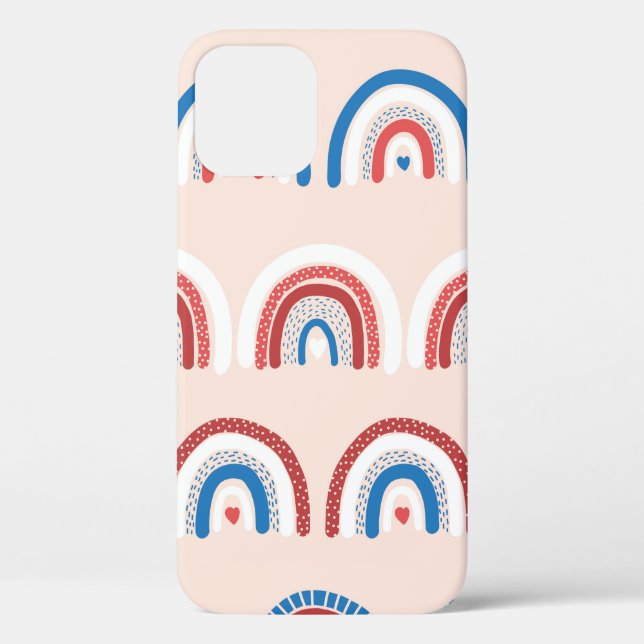 Childish rainbow background seamless. Repeating ha Case-Mate iPhone Case (Back)