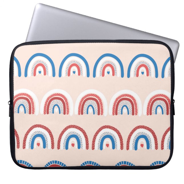 Childish rainbow background seamless. Repeating ha Laptop Sleeve (Front)