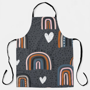 Childish seamless pattern with hand drawn rainbow, apron