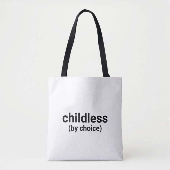 Childless by choice minimalist typography custom tote bag (Front)