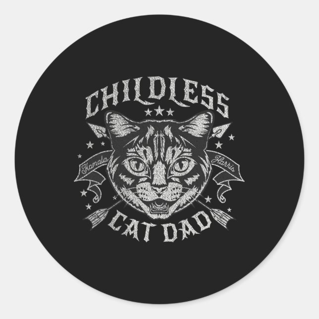Childless Cat Dad  Classic Round Sticker (Front)