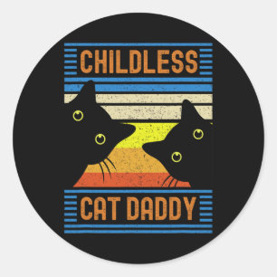 Childless Cat Daddy 2024 For President Cat Dad Classic Round Sticker