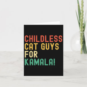 Childless Cat Guys For Kamala Harris 2024 Vintage Card