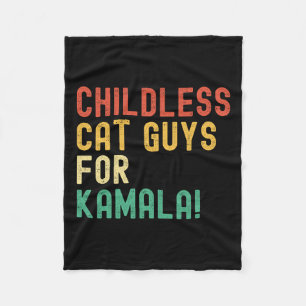 Childless Cat Guys For Kamala Harris 2024 Vintage Fleece Blanket