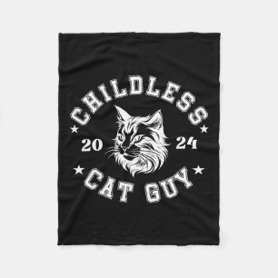 Childless Cat Guys For President Kamala Fleece Blanket