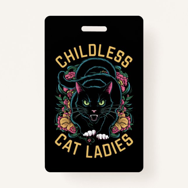 Childless Cat Ladies 2024 Feminist ID Badge (Front)