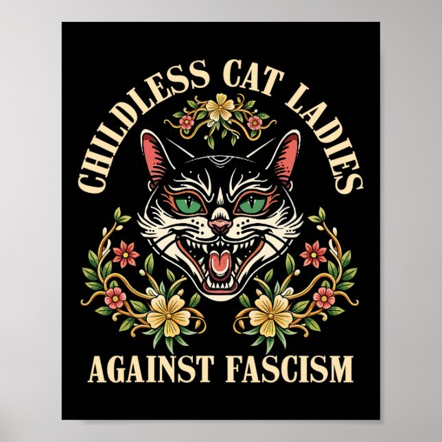 Childless Cat Ladies Against Fascism 2  Poster (Front)