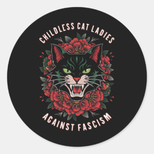 Childless Cat Ladies Against Fascism  Classic Round Sticker