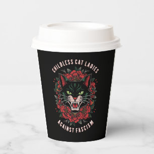 Childless Cat Ladies Against Fascism Paper Cups