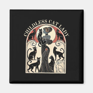 Childless Cat Ladies Cat Karma Retro Funny Magnet