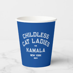 Childless Cat Ladies For Kamala 2024 Custom Blue Paper Cups