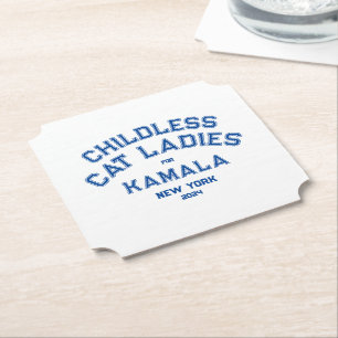 Childless Cat Ladies For Kamala 2024 Custom Paper Coaster