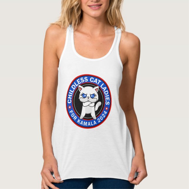 Childless Cat Ladies For Kamala Democrats US 2024 Singlet (Front)