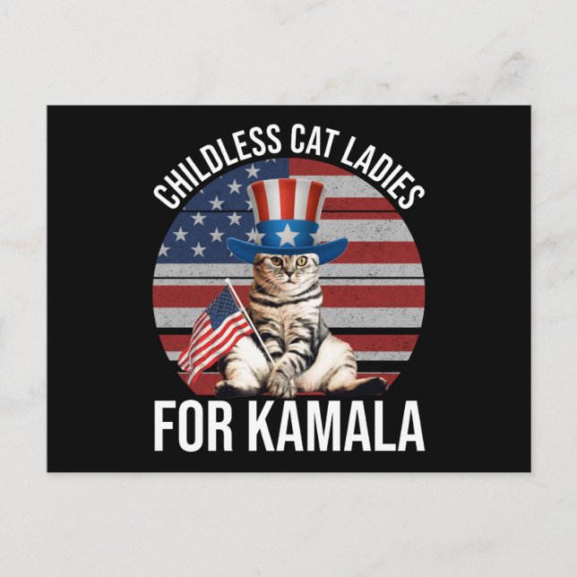 Childless Cat Ladies For Kamala Postcard (Front)