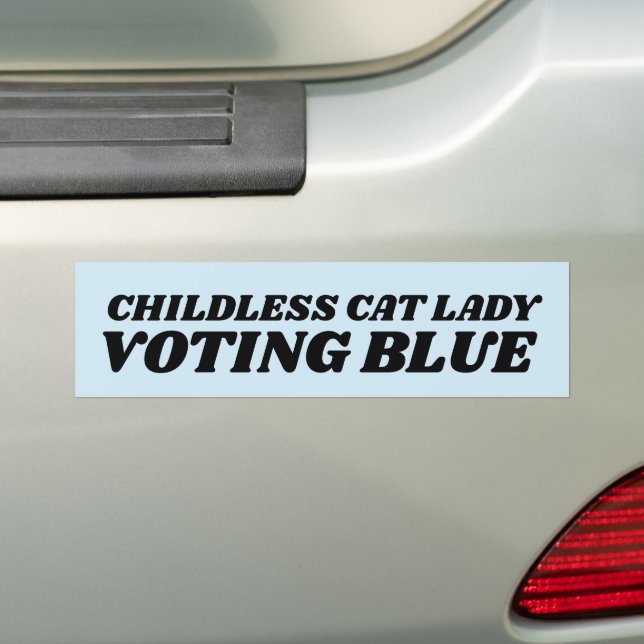 CHILDLESS CAT LADIES KAMALA BUMPER STICKER (On Car)