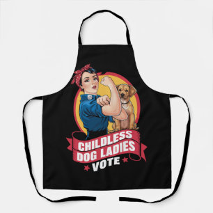 Childless Cat Ladies Vote Dog The Riveter Dog  Apron