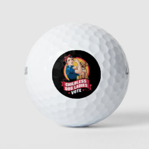 Childless Cat Ladies Vote Dog The Riveter Dog Golf Balls