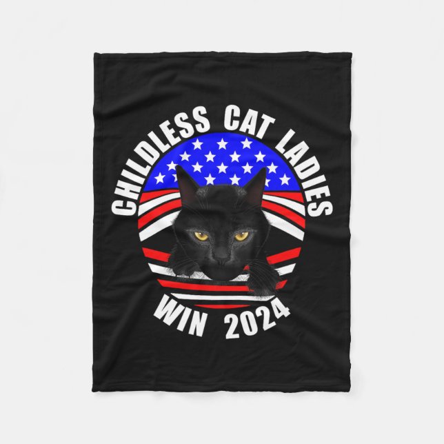 Childless Cat Ladies Win 2024  Fleece Blanket (Front)