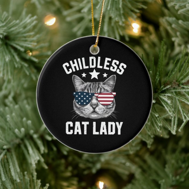 Childless Cat Lady 2024  Ceramic Tree Decoration (Tree)