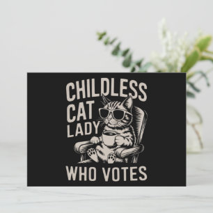 Childless Cat Lady 2024 Election Vote Kamala  Invitation