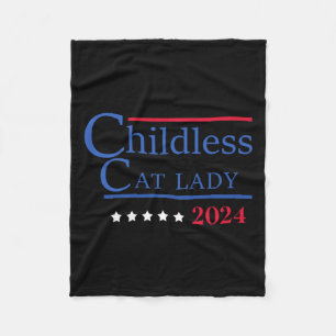 Childless Cat Lady 2024 Fleece Blanket