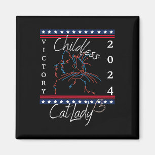 Childless Cat Lady 2024 Patriotic Feminist Vote ‘2 Magnet