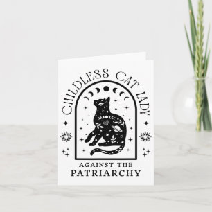 Childless Cat Lady Against Patriarchy Feminist Cat Card