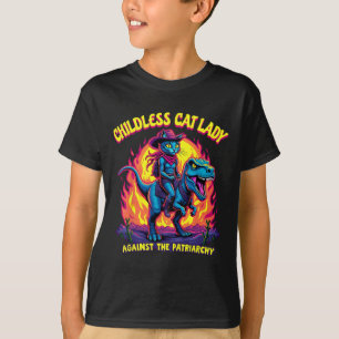 Childless Cat Lady Against The Patriarchy Cat Ridi T-Shirt