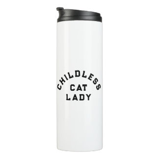 Childless cat lady, bold type thermal tumbler