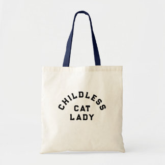 Childless cat lady, bold type tote bag