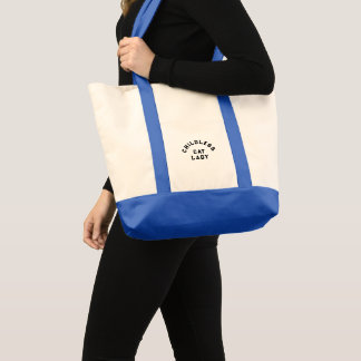 Childless cat lady, bold type tote bag