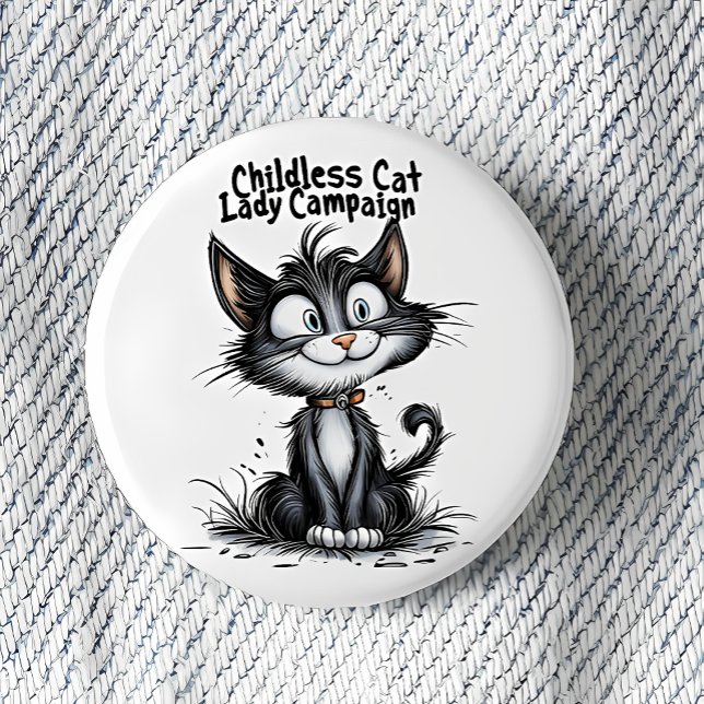 Childless Cat Lady Campaign 3 Cm Round Badge (Creator Uploaded)