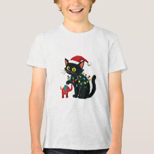Childless Cat Lady Christmas Kamala Trump  Tri-Blend Shirt